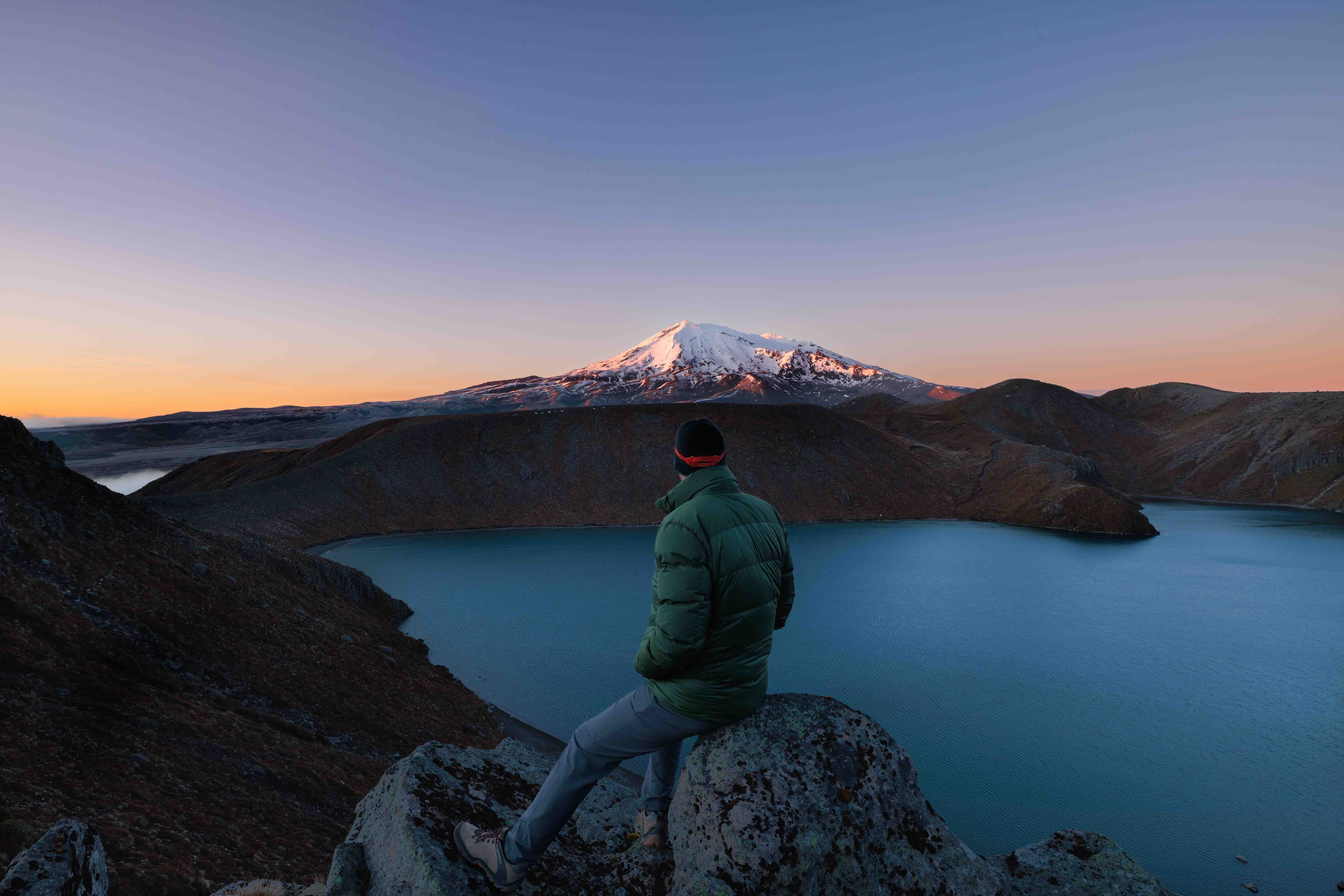 Man staring at Mt Ruapehu past Tama Lakes - Visit Ruapehu.jpg